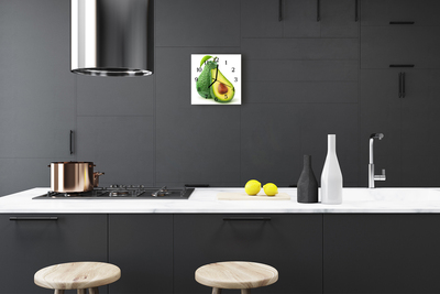 Glasuhr Wanduhr Avocado
