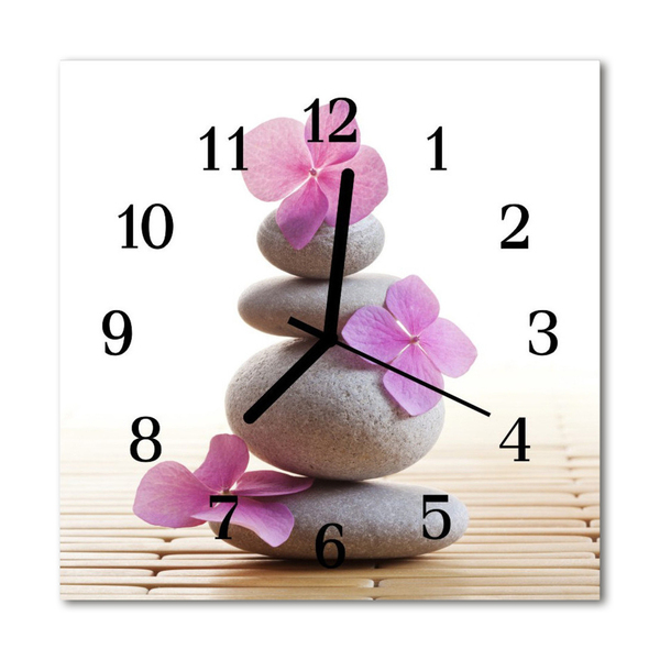 Glasuhr Wanduhr Steine Spa