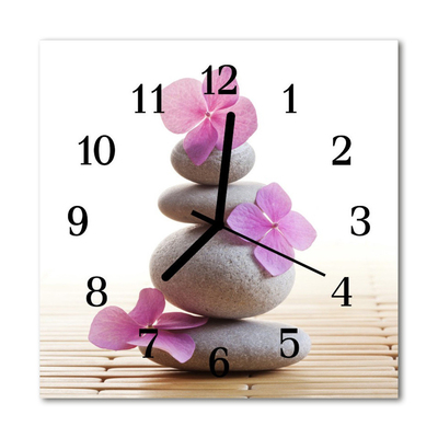 Glasuhr Wanduhr Steine Spa
