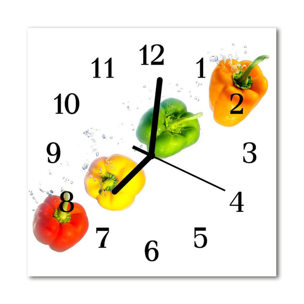 Glasuhr Wanduhr Paprika