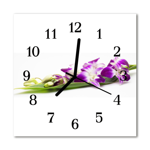 Glasuhr Wanduhr Blumen