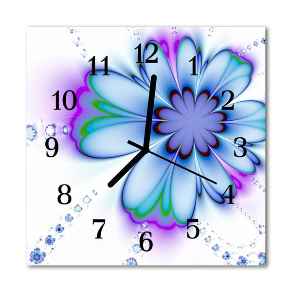 Glasuhr Wanduhr Blume