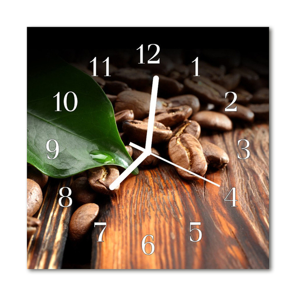 Glasuhr Wanduhr Kaffeebohnen