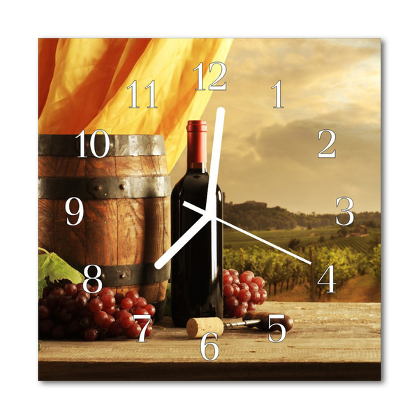 Glasuhr Wanduhr Wein Fass
