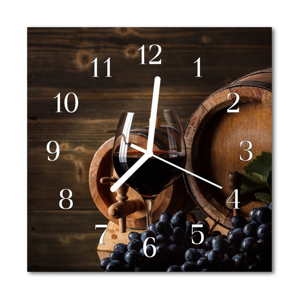 Glasuhr Wanduhr Wein Fass