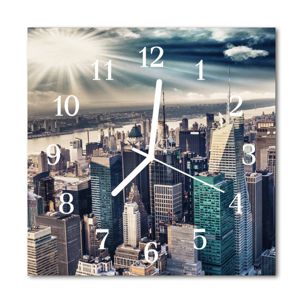 Glasuhr Wanduhr Stadt