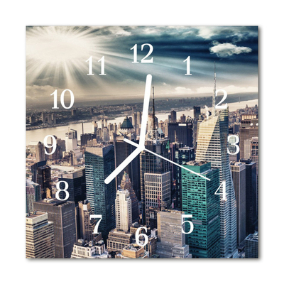 Glasuhr Wanduhr Stadt