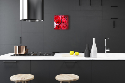 Glasuhr Wanduhr Orchidee