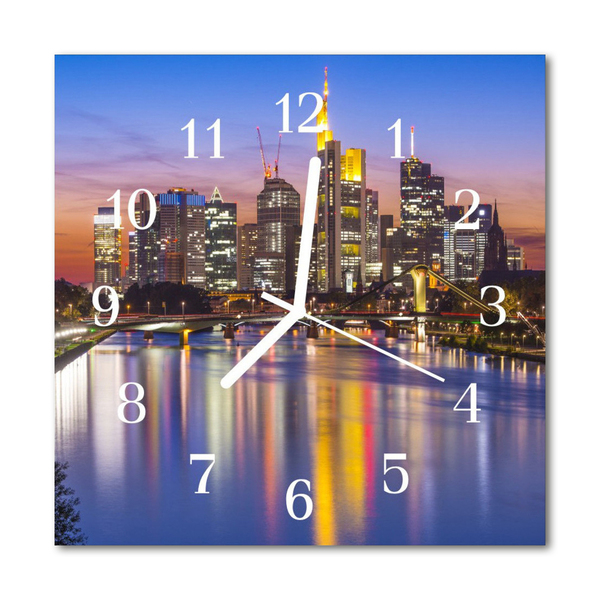 Glasuhr Wanduhr Skyline