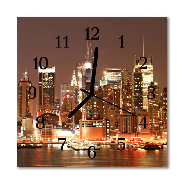 Glasuhr Wanduhr Skyline