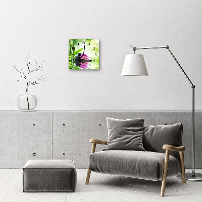 Glasuhr Wanduhr Orchidee Spa