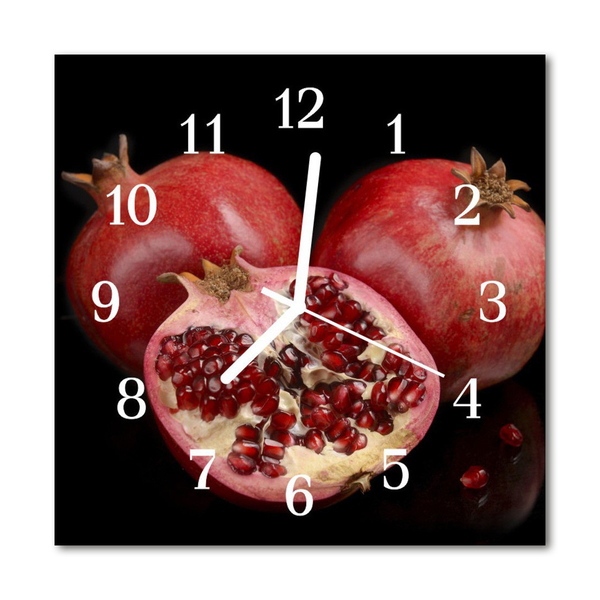 Glasuhr Wanduhr Granatapfel