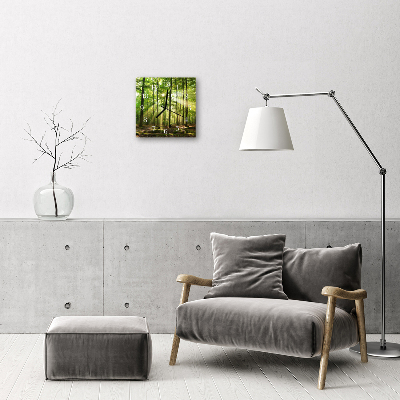Glasuhr Wanduhr Wald Natur