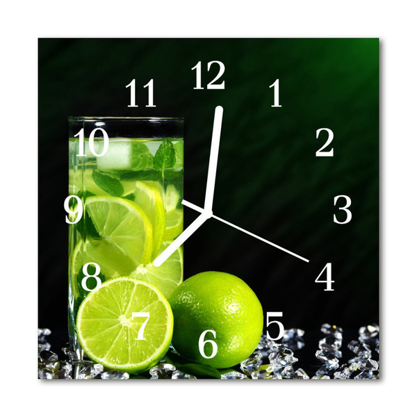 Glasuhr Wanduhr Limette