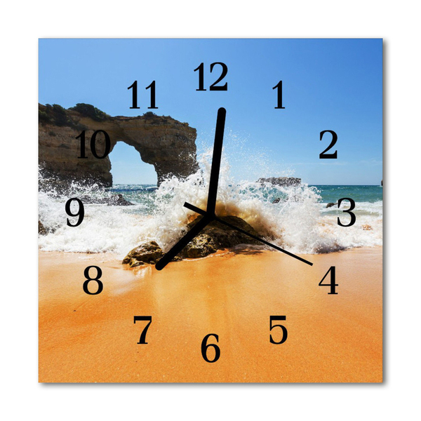 Glasuhr Wanduhr Strand