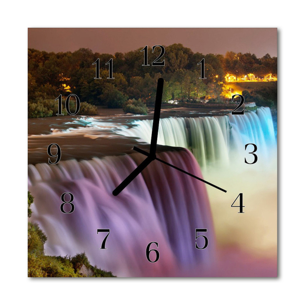 Glasuhr Wanduhr Wasserfall