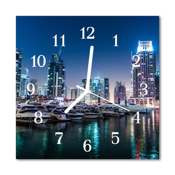 Glasuhr Wanduhr Skyline