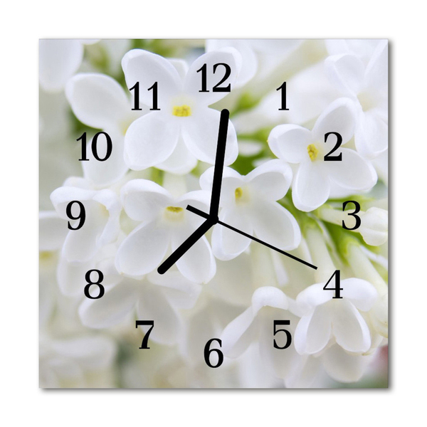 Glasuhr Wanduhr Blumen