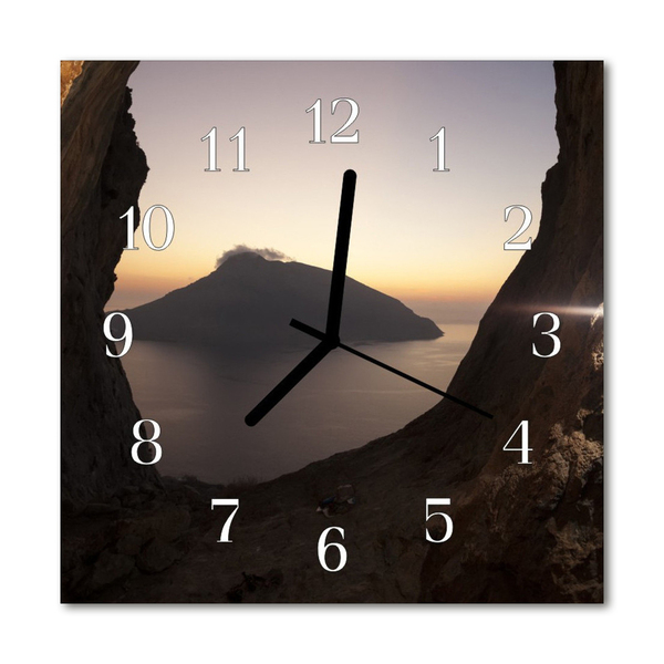 Glasuhr Wanduhr Ozean Berg