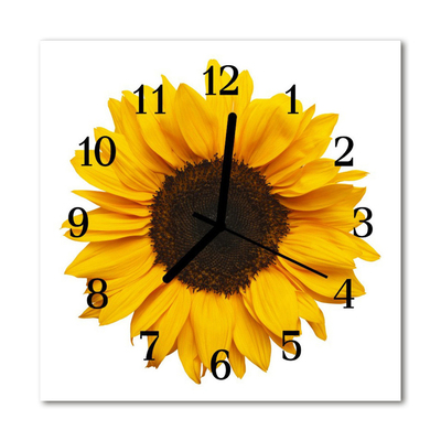 Glasuhr Wanduhr Sonnenblume