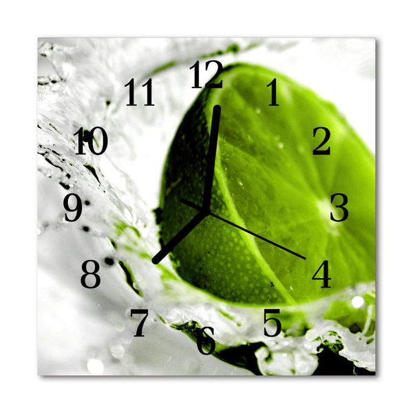 Glasuhr Wanduhr Limette