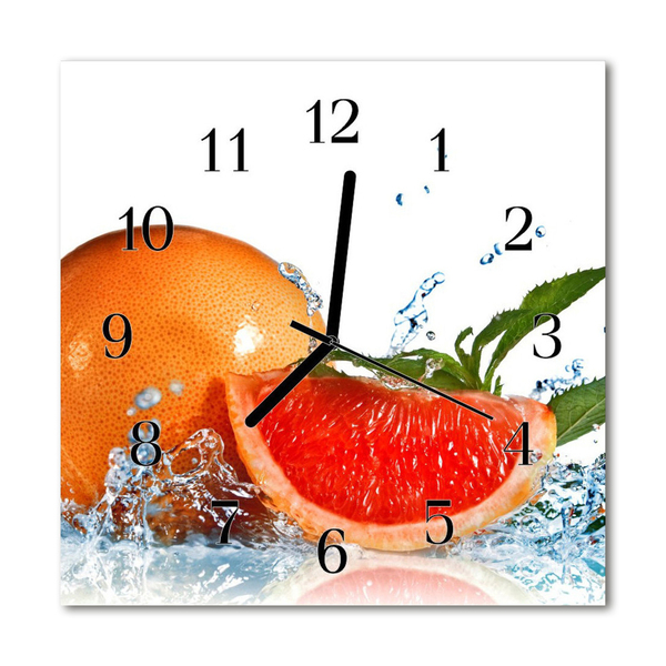Glasuhr Wanduhr Grapefruit