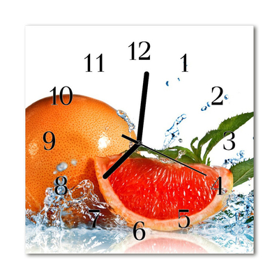 Glasuhr Wanduhr Grapefruit