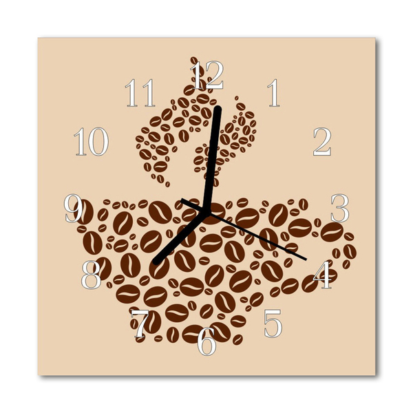 Glasuhr Wanduhr Kaffee