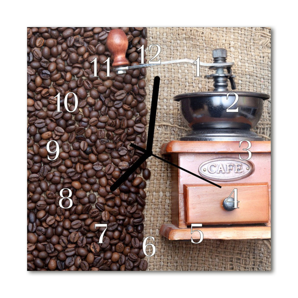 Glasuhr Wanduhr Kaffeemühle