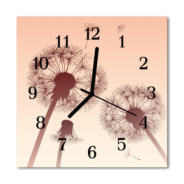Glasuhr Wanduhr Pusteblumen