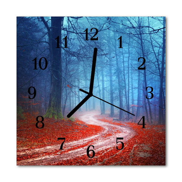 Glasuhr Wanduhr Pfad Wald