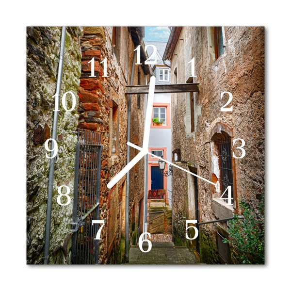 Glasuhr Wanduhr Gasse