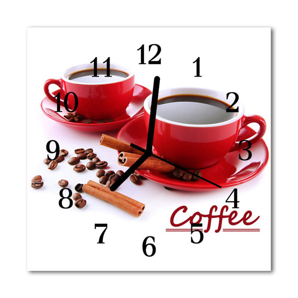 Glasuhr Wanduhr Tasse Kaffee