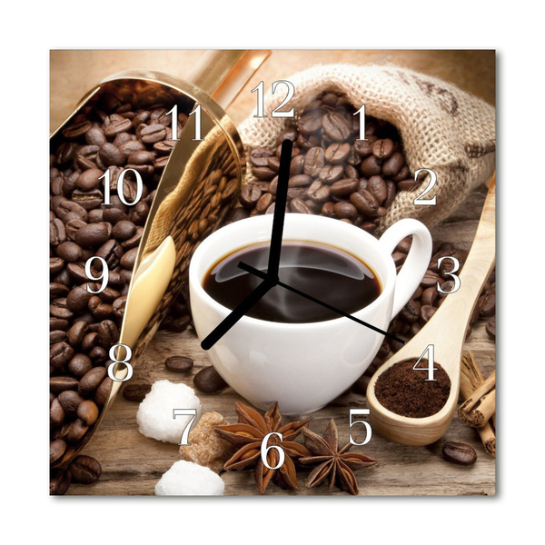Glasuhr Wanduhr Kaffee