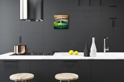 Glasuhr Wanduhr Landschaft