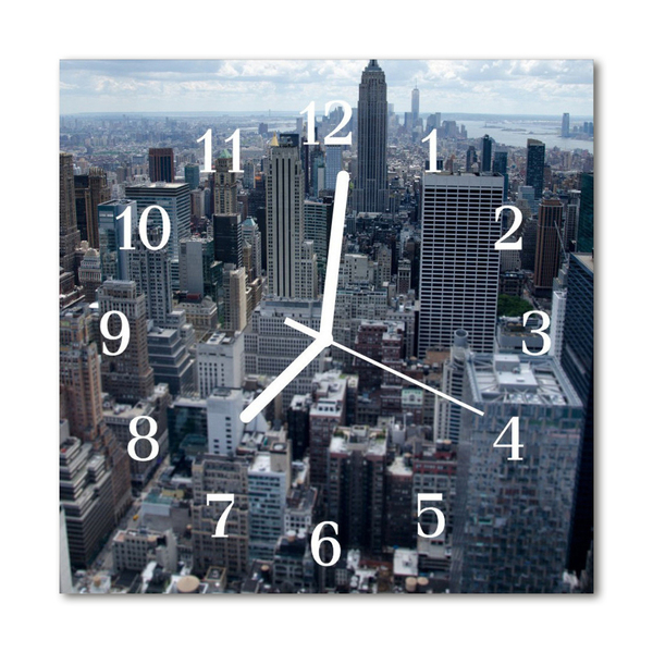 Glasuhr Wanduhr Skyline