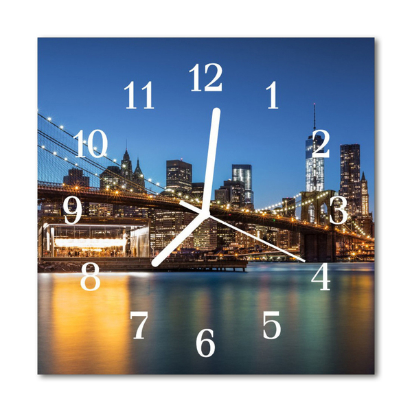 Glasuhr Wanduhr Skyline
