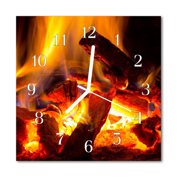 Glasuhr Wanduhr Feuer
