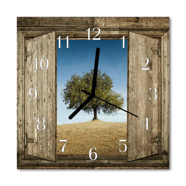 Glasuhr Wanduhr Baum