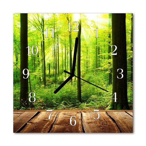 Glasuhr Wanduhr Wald