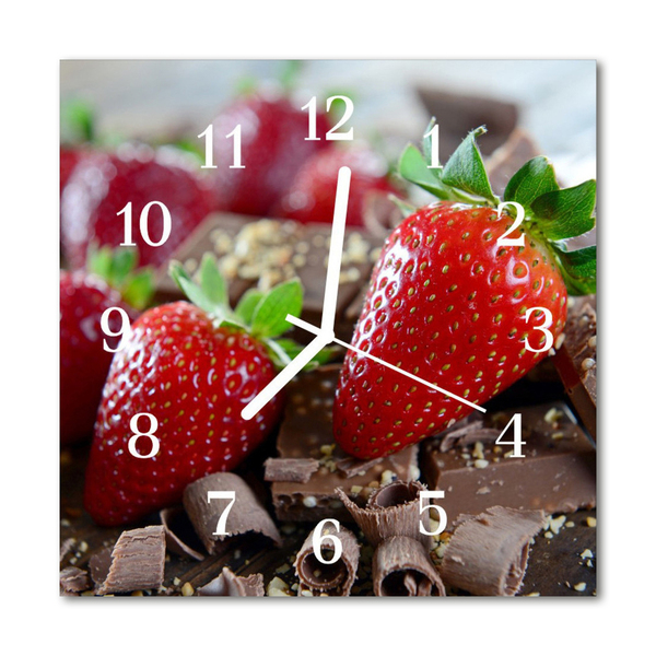 Glasuhr Wanduhr Erdbeeren