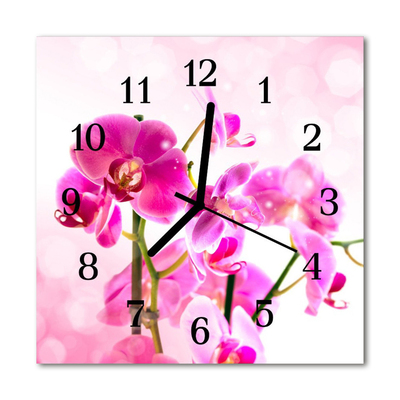 Glasuhr Wanduhr Orchidee