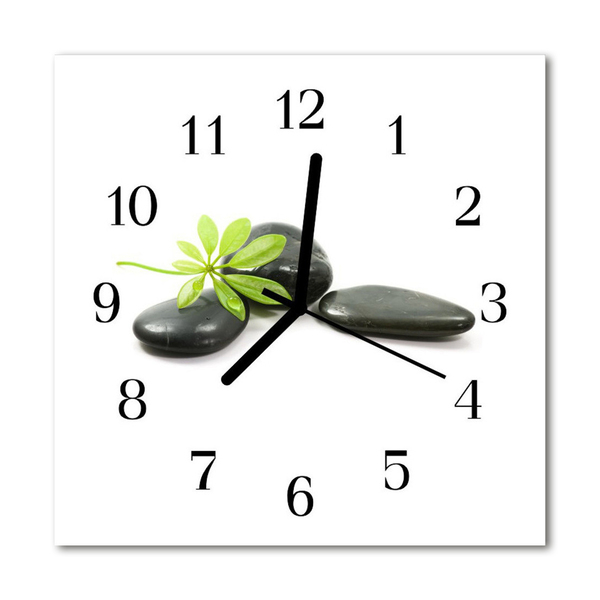 Glasuhr Wanduhr Steine