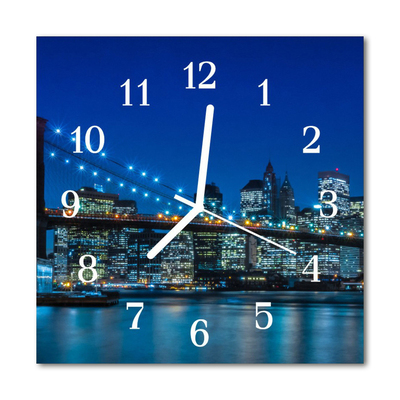 Glasuhr Wanduhr Skyline
