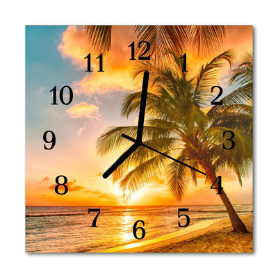 Glasuhr Wanduhr Sonnenuntergang