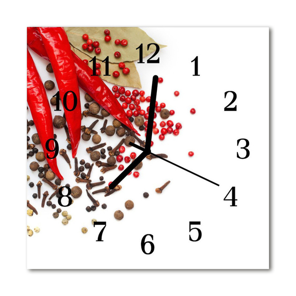 Glasuhr Wanduhr Chili