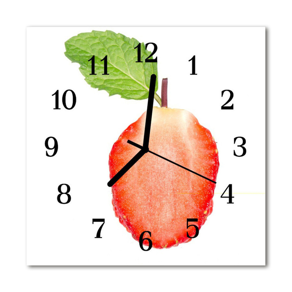 Glasuhr Wanduhr Erdbeere