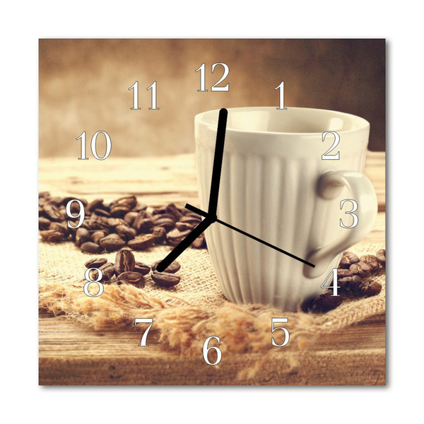 Glasuhr Wanduhr Kaffee
