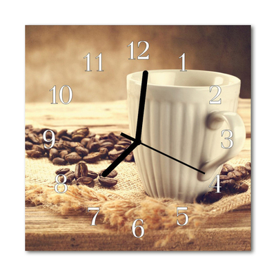 Glasuhr Wanduhr Kaffee