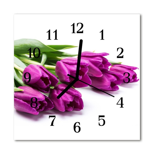 Glasuhr Wanduhr Tulpen